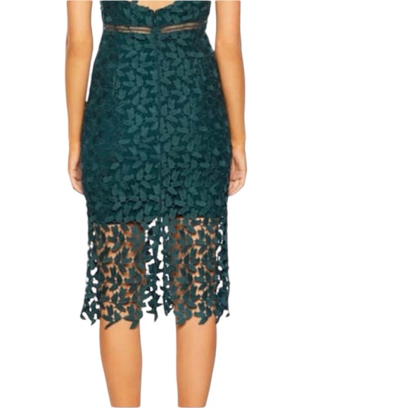 Bardot Gemma Halter Lace Dress. Forest Green. Size 6. - Picture 4 of 12
